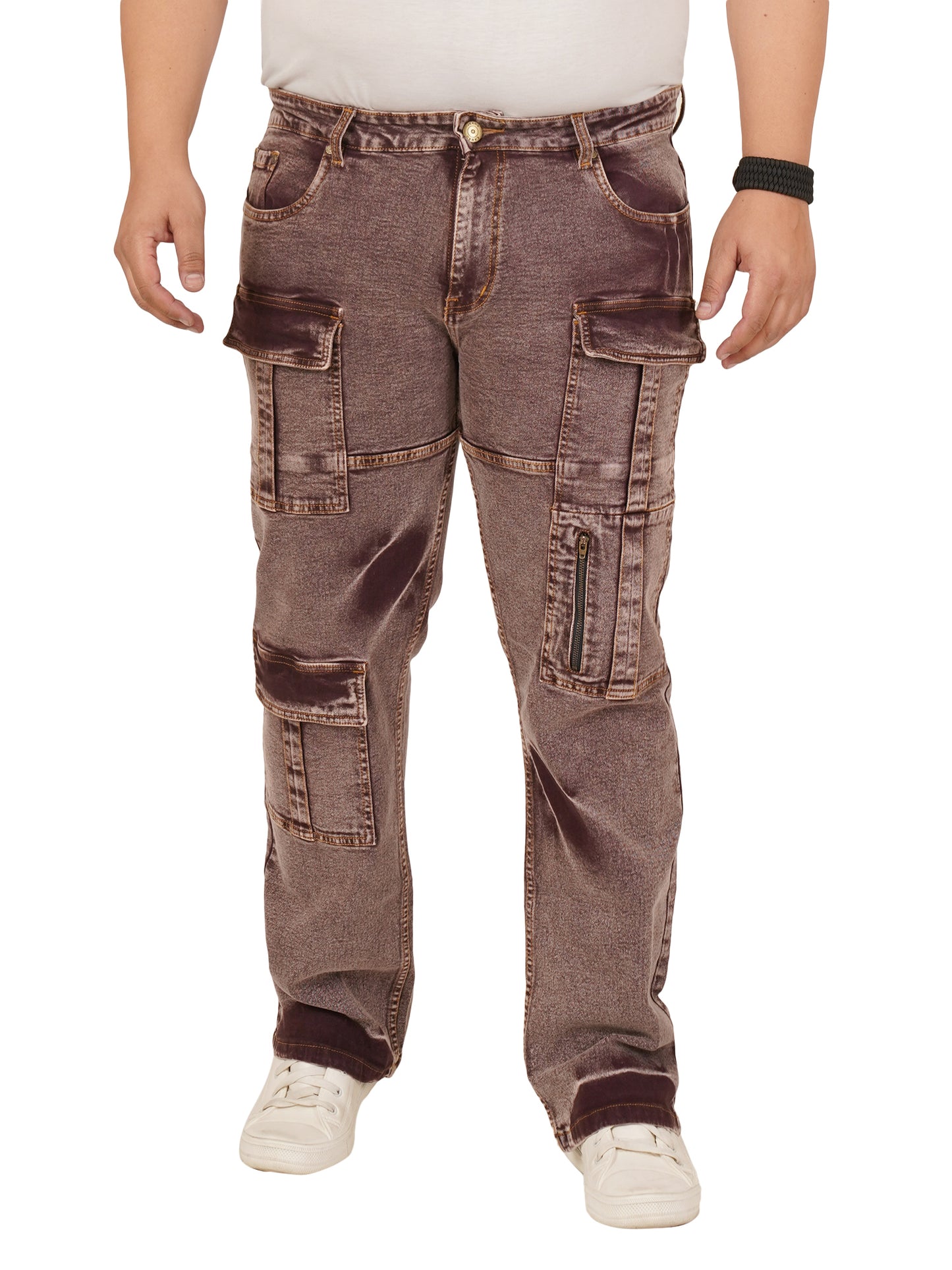 Men's Plus Size Denim Cargo KGDCR-406102