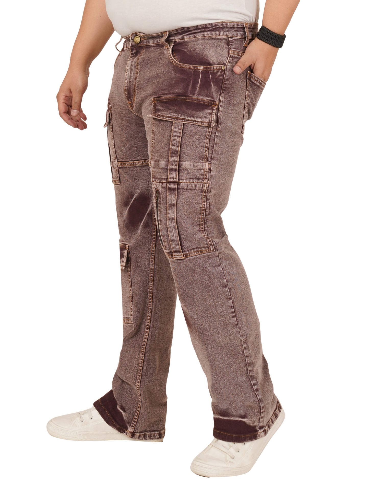 Men's Plus Size Denim Cargo KGDCR-406102