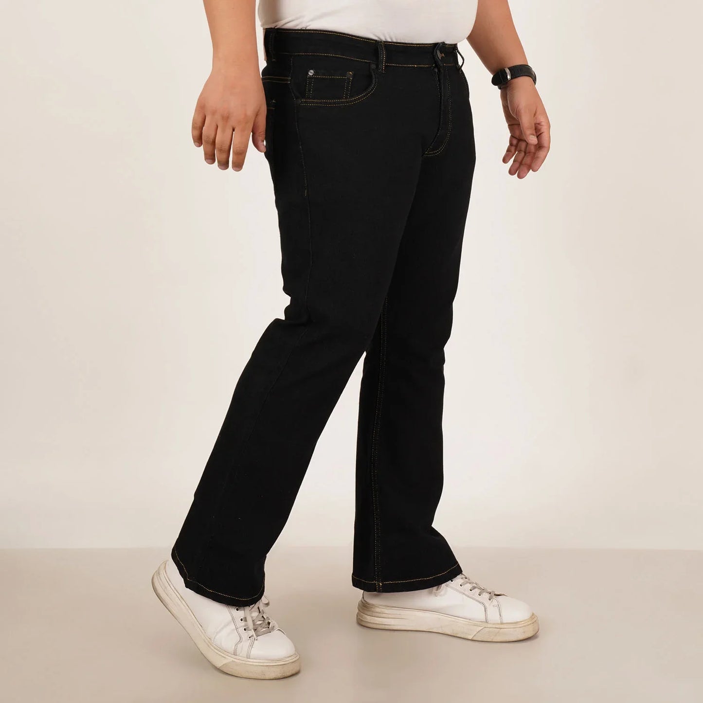 Kagad Jeans Mens Plus Size Boot Fit Black Color Denim Jeans - Style Code "KGDJN-406016