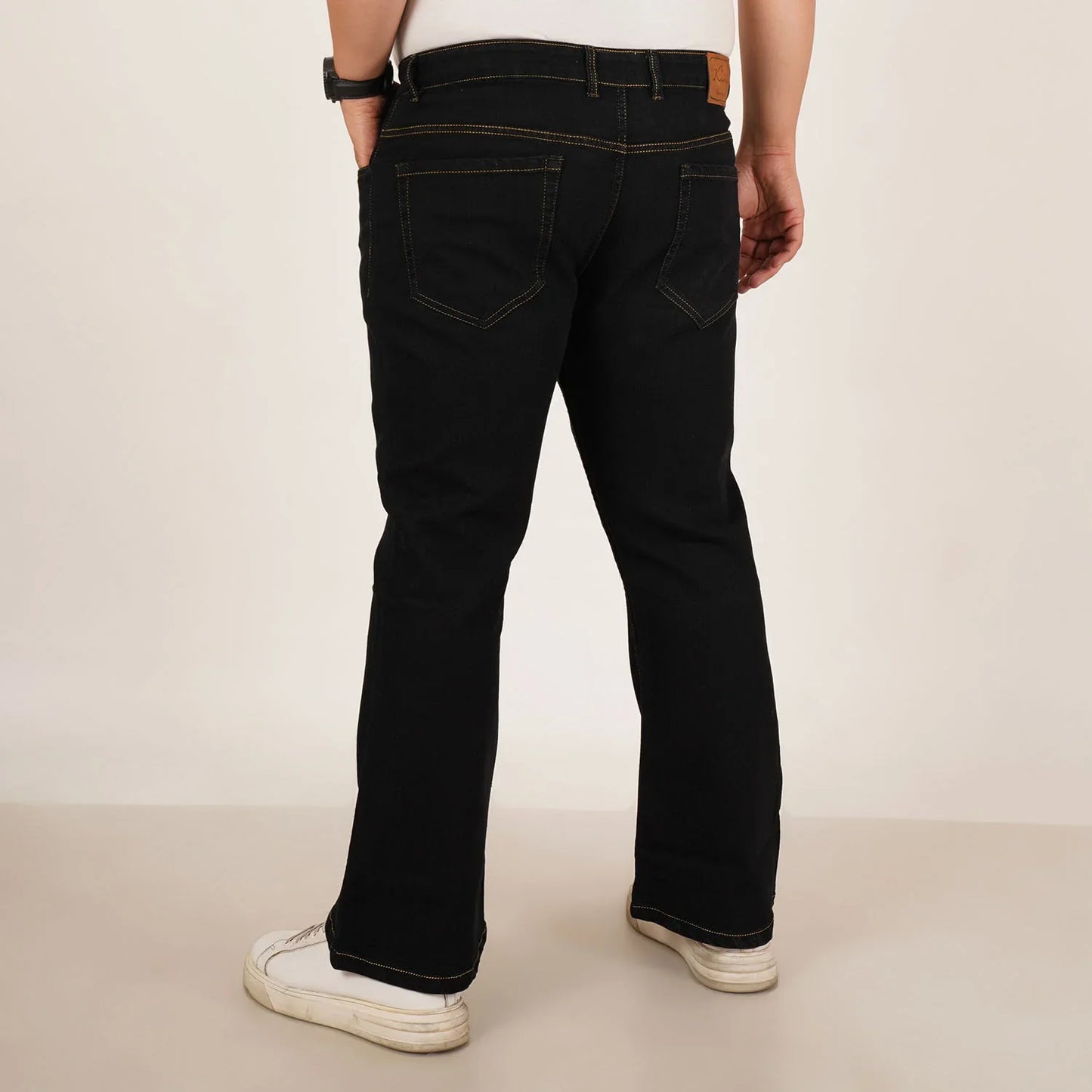 Kagad Jeans Mens Plus Size Boot Fit Black Color Denim Jeans - Style Code "KGDJN-406016