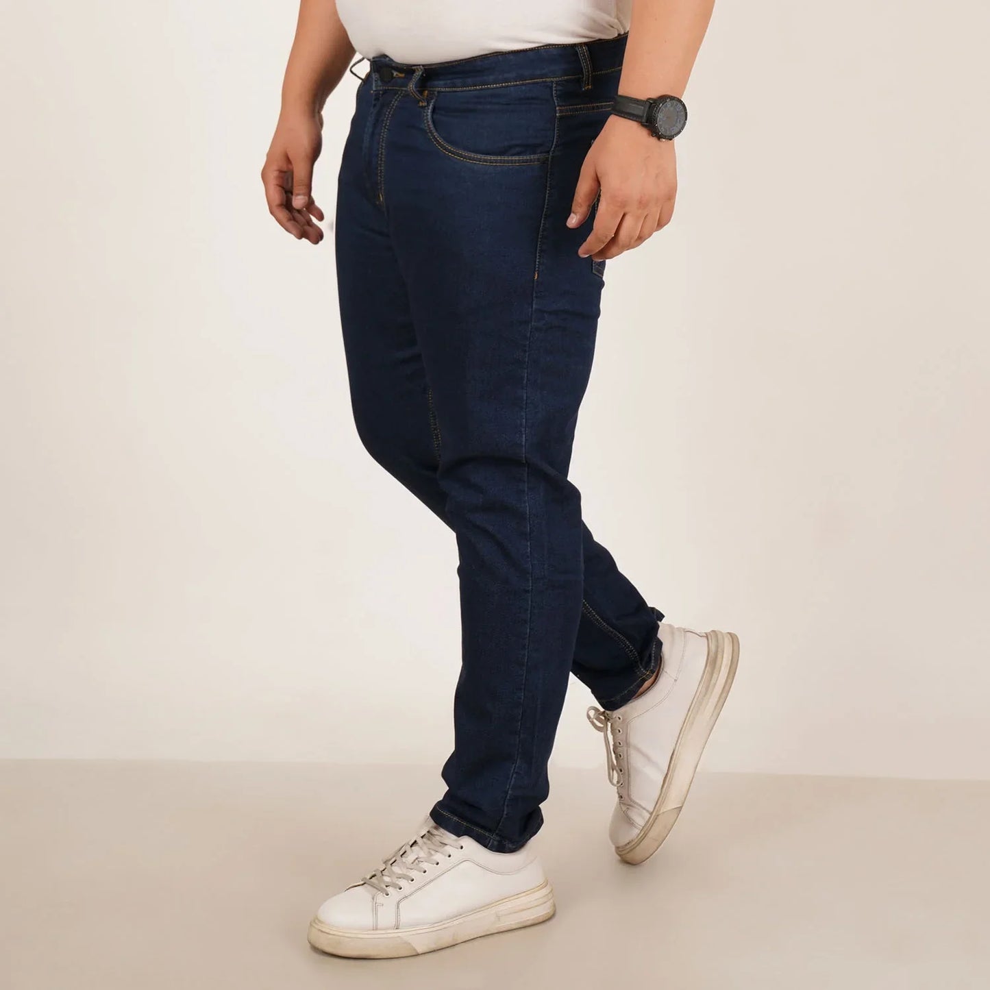 Kagad Jeans Mens Plus Size Regular Fit Mid Night Blue Color Denim Jeans - Style Code "KGDJN-406034