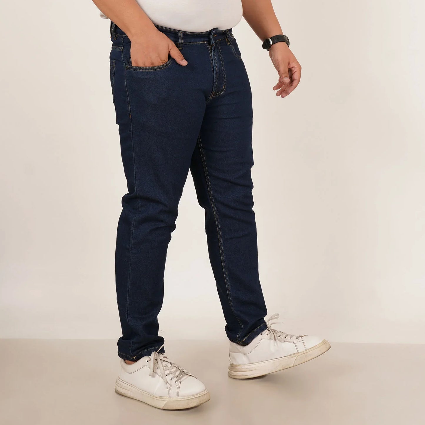 Kagad Jeans Mens Plus Size Regular Fit Mid Night Blue Color Denim Jeans - Style Code "KGDJN-406034