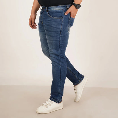Kagad Jeans Mens Plus Size Regular Fit Dark Blue Color Denim Jeans - Style Code "KGDJN-406043
