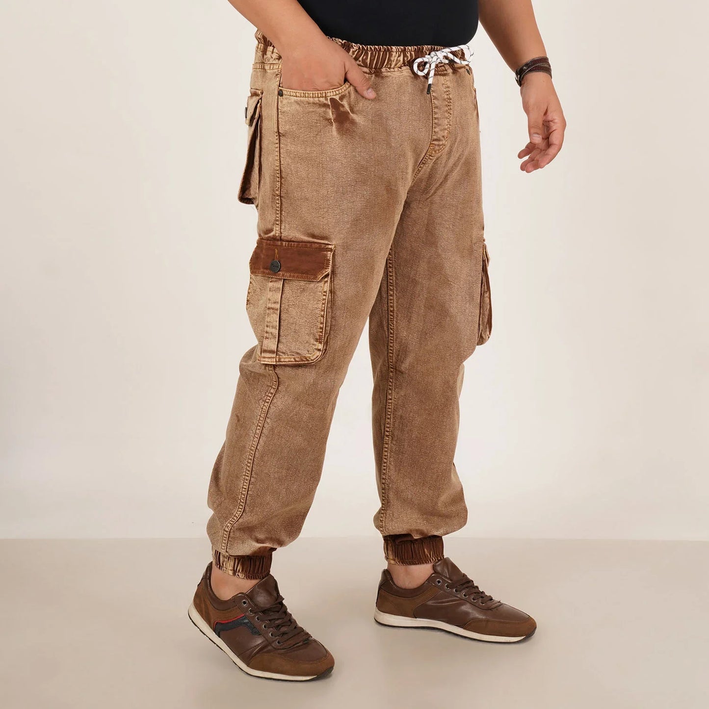 Kagad Jeans Mens Plus Size Loose Fit Rust Color Denim Jogger - Style Code "KGDJGR-406061