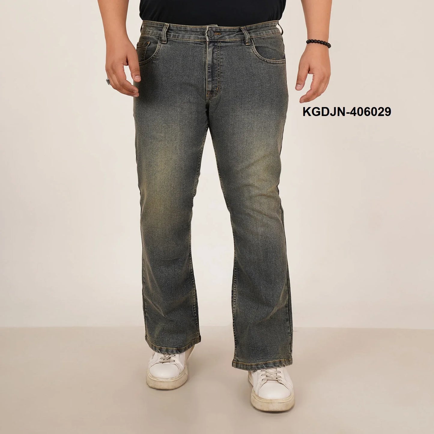 Kagad Jeans Mens Plus Size Boot Fit White Color Denim Jeans - Style Code "KGDJN-406029