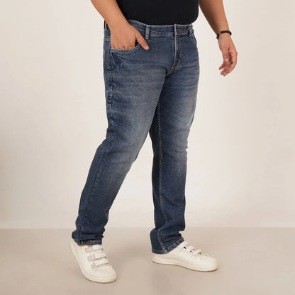 Kagad Jeans Mens Plus Size Regular Fit Sea Blue Tint Color Denim Jeans - Style Code "KGDJN-406046