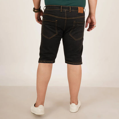 Kagad Jeans Mens Plus Size Loose Fit Black Color Denim Short - Style Code "KGDST-406078