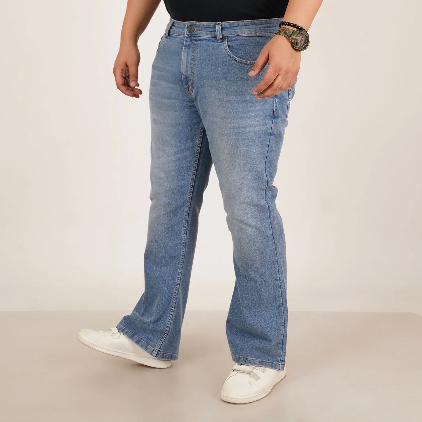 Kagad Jeans Mens Plus Size Boot Fit Light Blue Color Denim Jeans - Style Code "KGDJN-406026