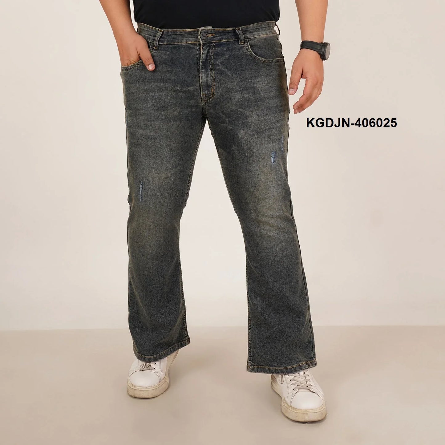 Kagad Jeans Mens Plus Size Boot Fit Dark Faded Blue Tint Color Denim Jeans - Style Code "KGDJN-406025