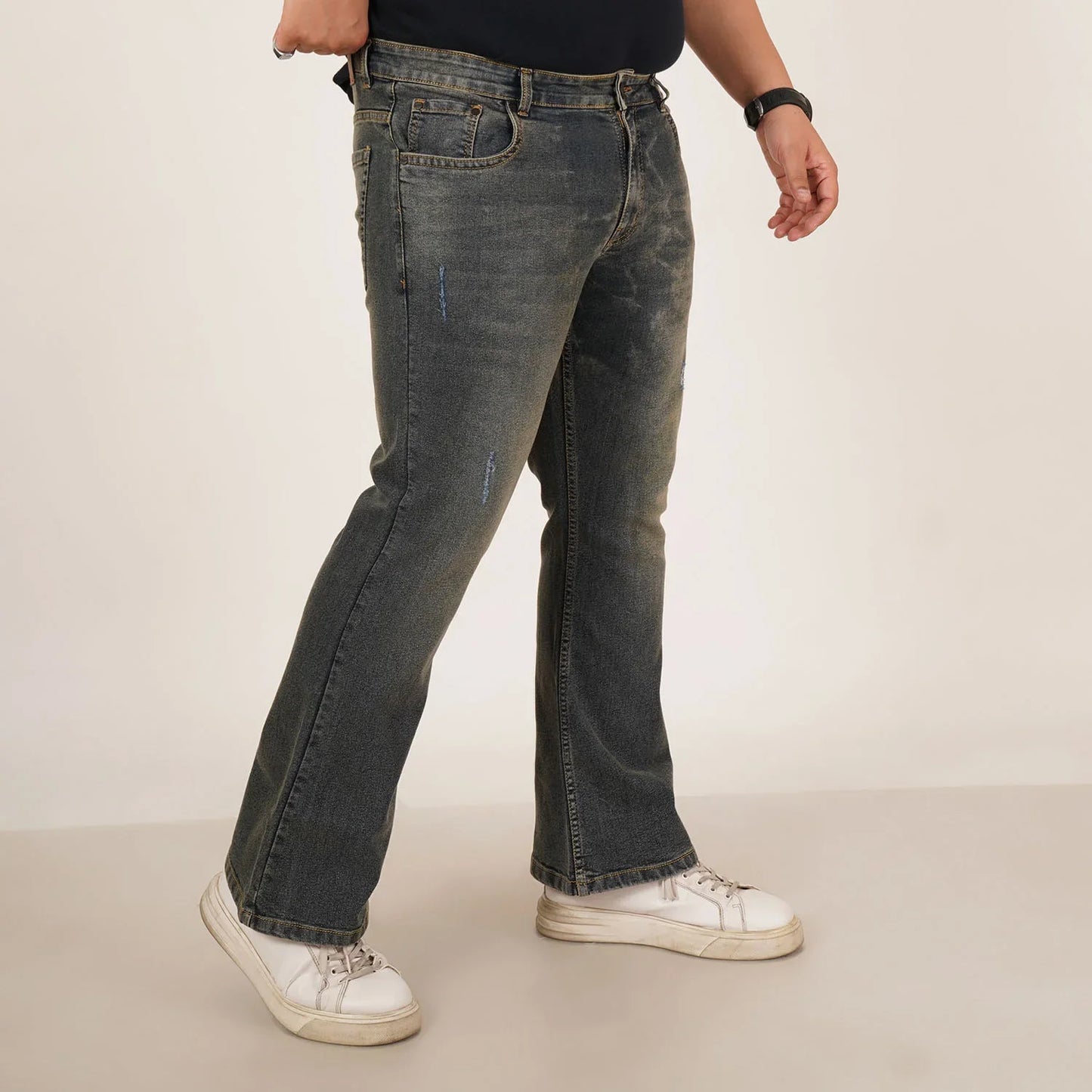 Kagad Jeans Mens Plus Size Boot Fit Dark Faded Blue Tint Color Denim Jeans - Style Code "KGDJN-406025