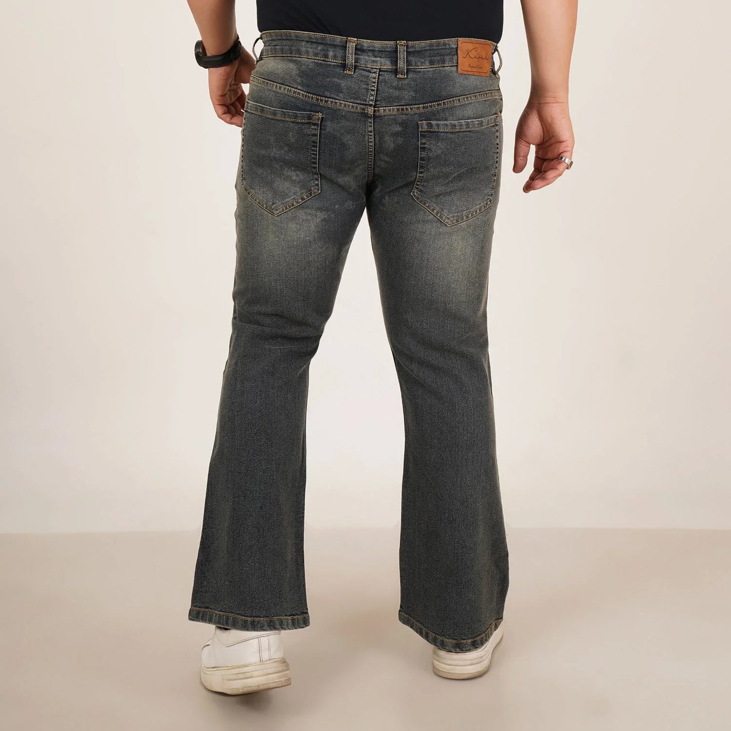Kagad Jeans Mens Plus Size Boot Fit Dark Faded Blue Tint Color Denim Jeans - Style Code "KGDJN-406025