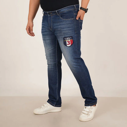 Kagad Jeans Mens Plus Size Regular Fit Mid Night Blue Color Denim Jeans - Style Code "KGDJN-406041