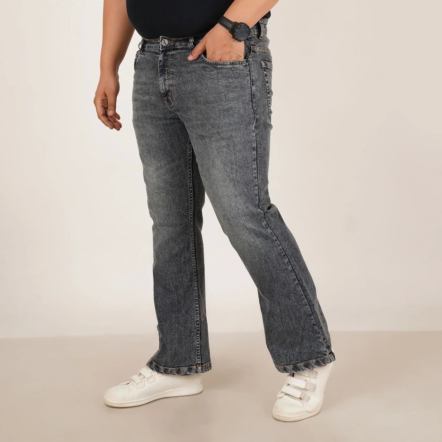 Kagad Jeans Mens Plus Size Boot Fit Dark Faded Blue Color Denim Jeans - Style Code "KGDJN-406023
