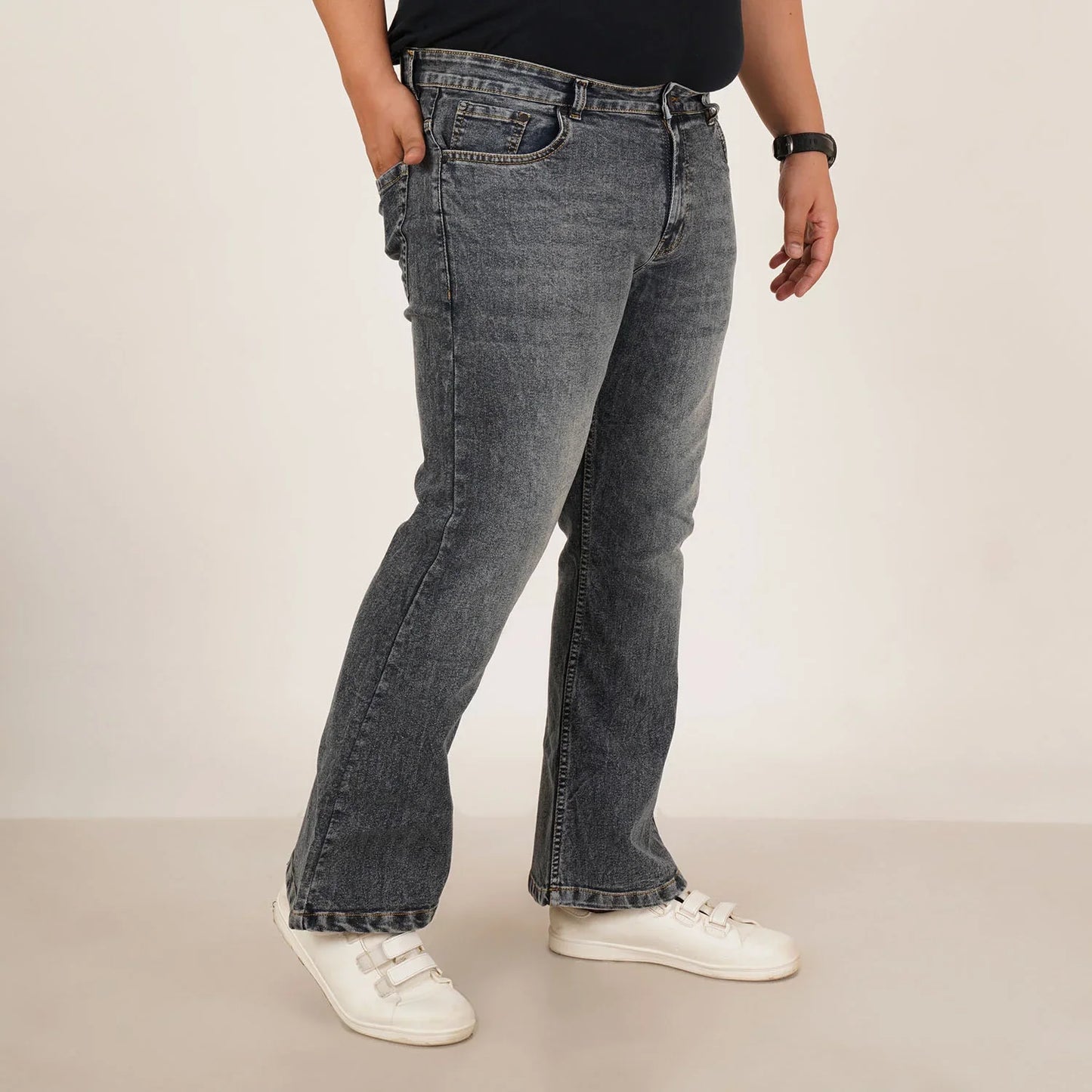 Kagad Jeans Mens Plus Size Boot Fit Dark Faded Blue Color Denim Jeans - Style Code "KGDJN-406023