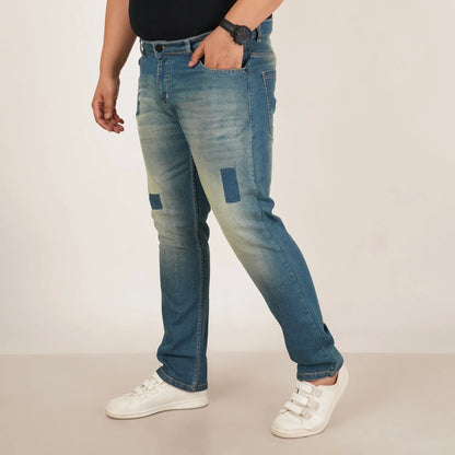 Kagad Jeans Mens Plus Size Regular Fit Ocrean Blue Color Denim Jeans - Style Code "KGDJN-406040