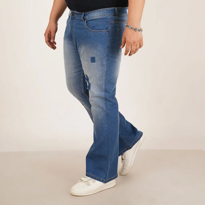 Kagad Jeans Mens Plus Size Boot Fit Light Blue Color Denim Jeans - Style Code "KGDJN-406022