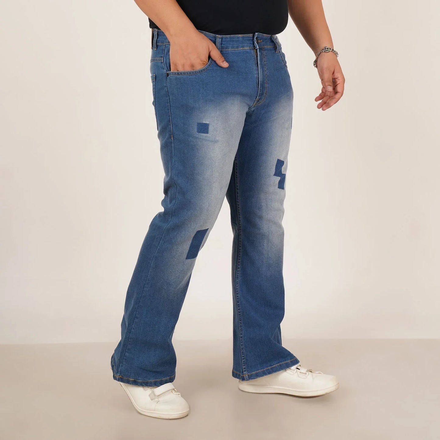 Kagad Jeans Mens Plus Size Boot Fit Light Blue Color Denim Jeans - Style Code "KGDJN-406022