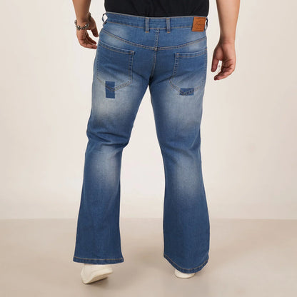 Kagad Jeans Mens Plus Size Boot Fit Light Blue Color Denim Jeans - Style Code "KGDJN-406022
