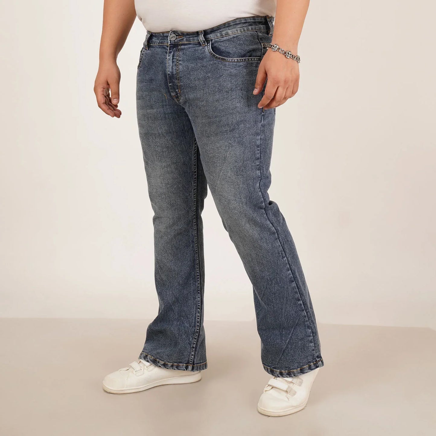 Kagad Jeans Mens Plus Size Boot Fit Aged Indigo Blue Color Denim Jeans - Style Code "KGDJN-406020