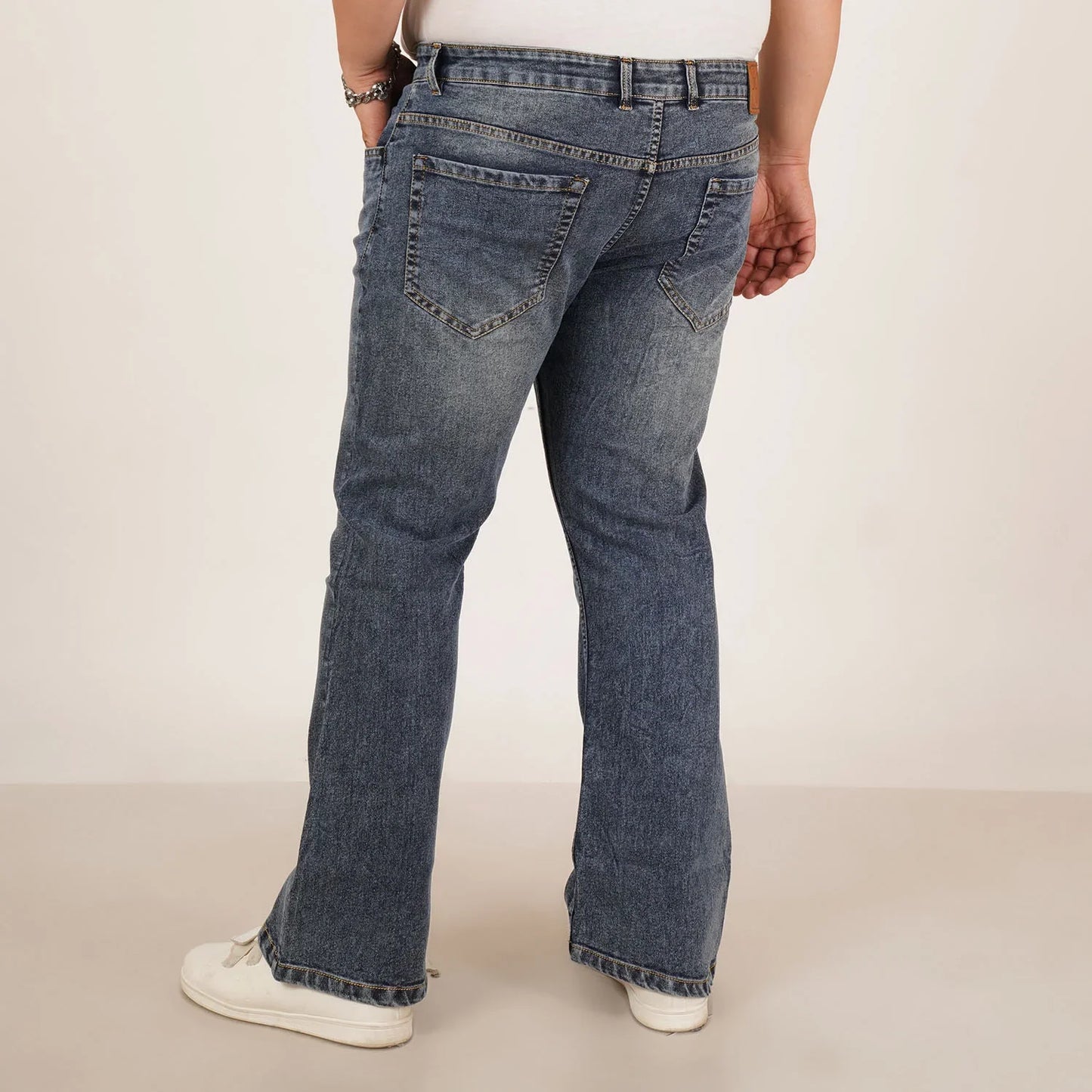 Kagad Jeans Mens Plus Size Boot Fit Aged Indigo Blue Color Denim Jeans - Style Code "KGDJN-406020